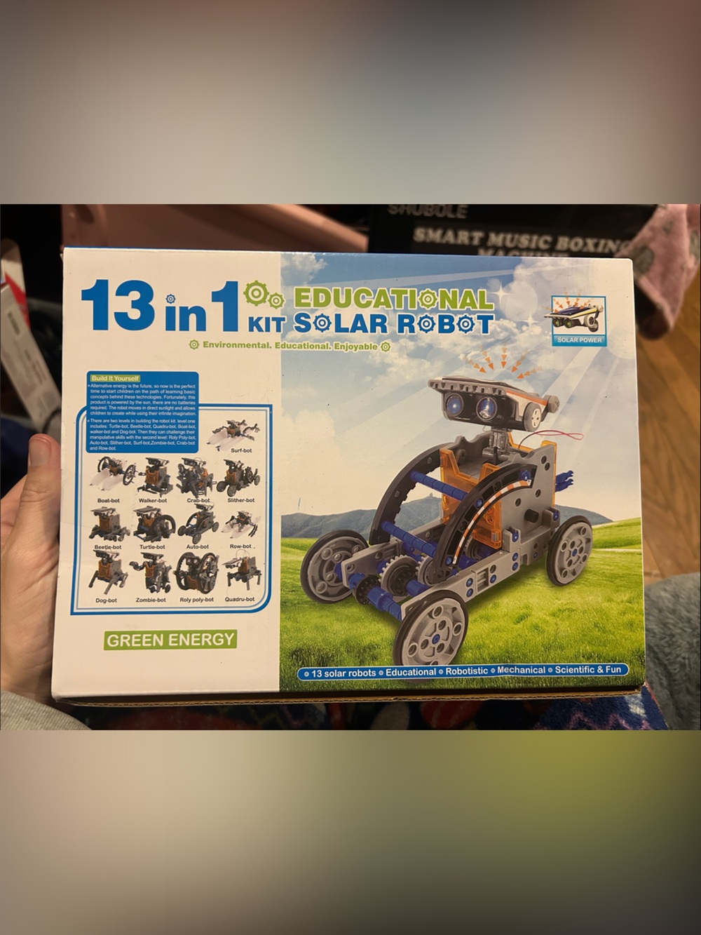 Educational 13-in-1 Solar Robot Kit - Blue and White